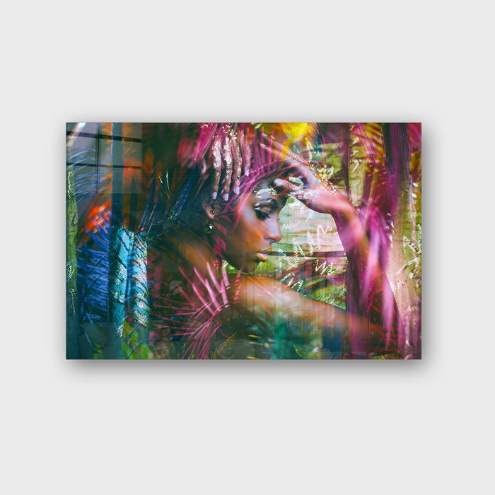 Wallity Cuadro Decorativo de Vidrio Templado Multicolor 70 x 100 cm